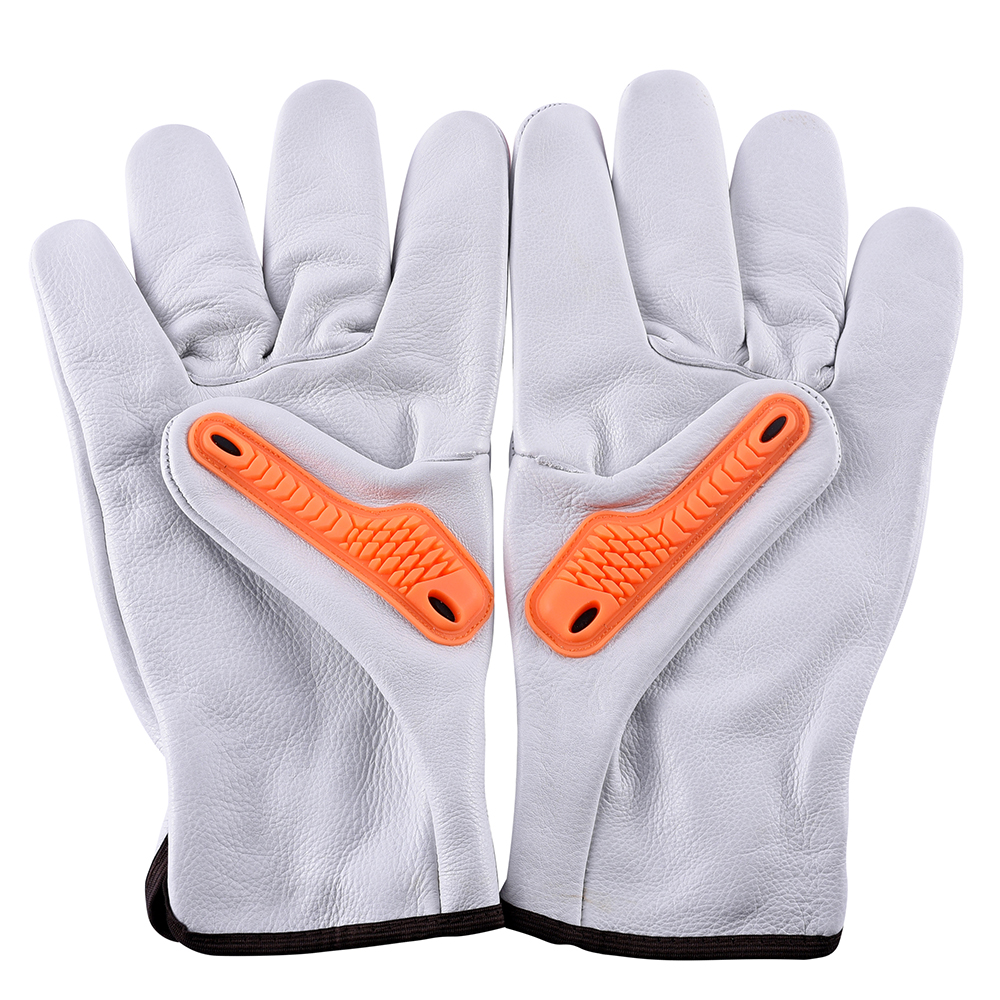 White Grain Driver Gloves with TPR