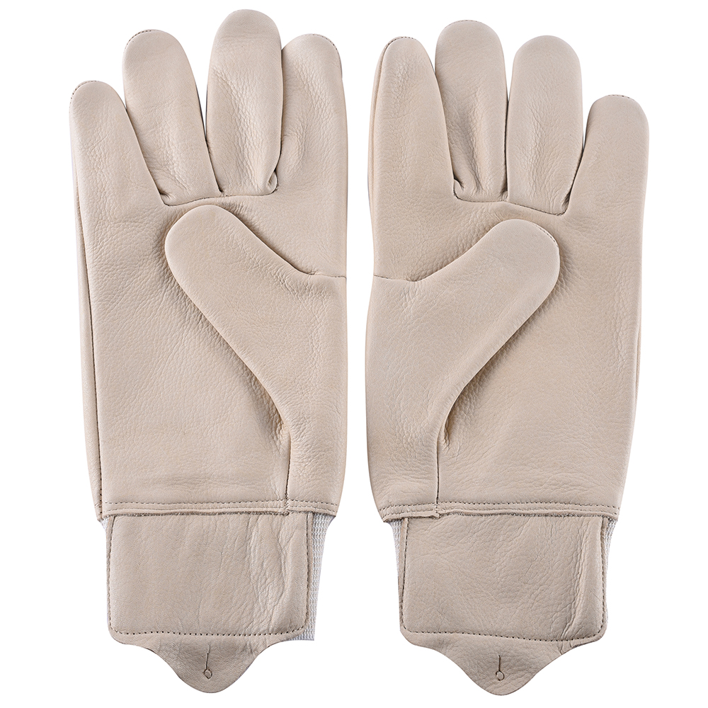 Beige Grain Driver Gloves with Elastic Cuff